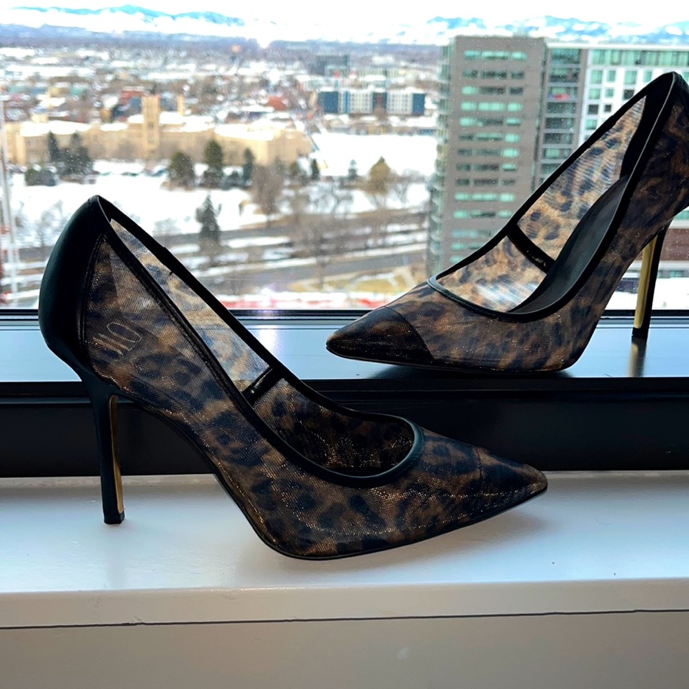 JLO Jennifer Lopez Leopard Mesh stilettos 🔥🔥 Size 9.5